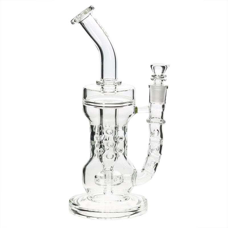 Bio Glass Glass Dab Rig 10" BIO Circ / Thorn Recycler Straight Water Pipe - Black Logo