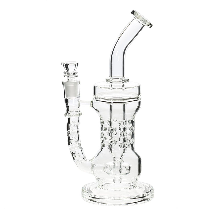 Bio Glass Glass Dab Rig 10" BIO Circ / Thorn Recycler Straight Water Pipe - Gold Logo