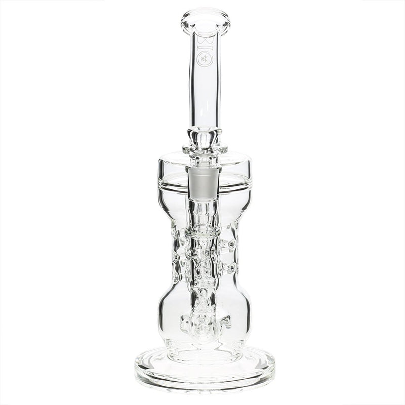 Bio Glass Glass Dab Rig 10" BIO Circ / Thorn Recycler Straight Water Pipe - Gold Logo