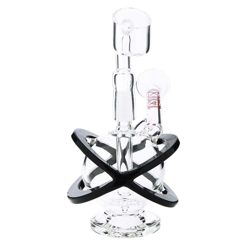 Bio Glass Glass Dab Rig 4" BIO X Single Diffuser Sphere Rig 10mm- Red