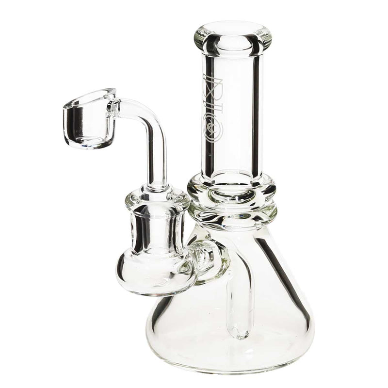 Bio Glass Glass Dab Rig 6" BIO Heavy Banger Hanger Beaker w/ Banger - Silver Logo