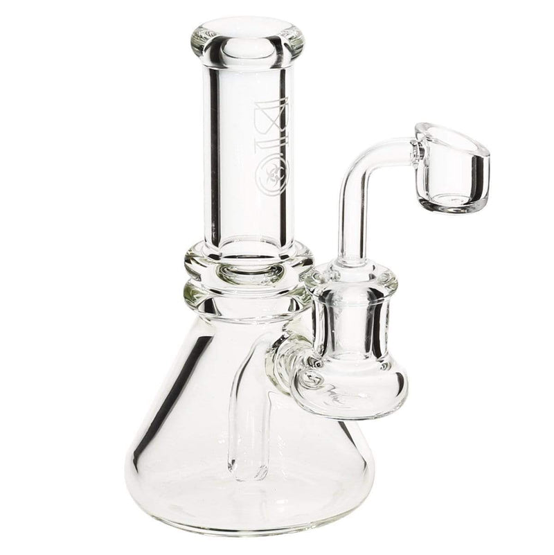 Bio Glass Glass Dab Rig 6" BIO Heavy Banger Hanger Beaker w/ Banger - Silver Logo