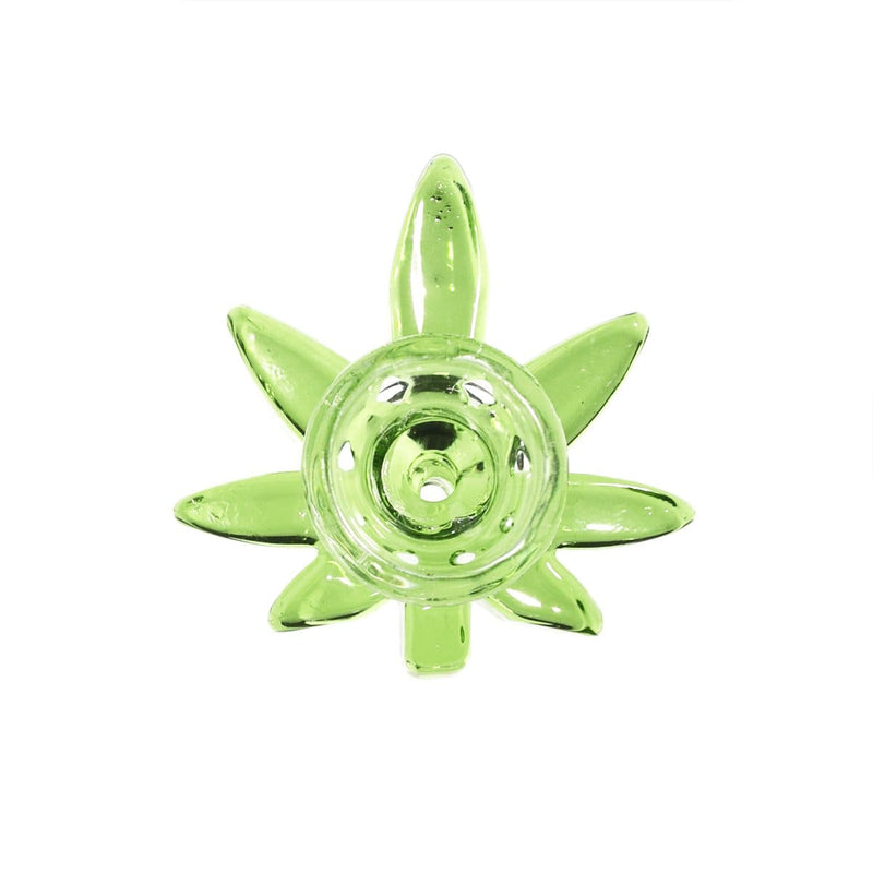 Biohazard Inc 14mm Bowl Slide  Bowl 14mm Male- Marijuana Leaf