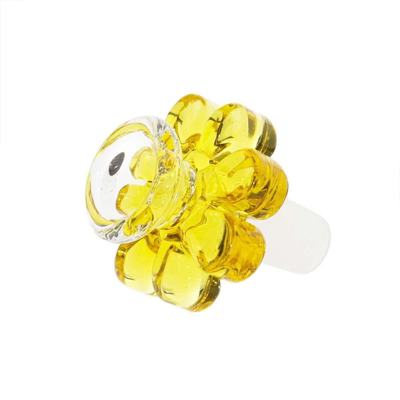 Biohazard Inc 14mm Bowl Slide  Bowl 14mm Male- Yellow Flower