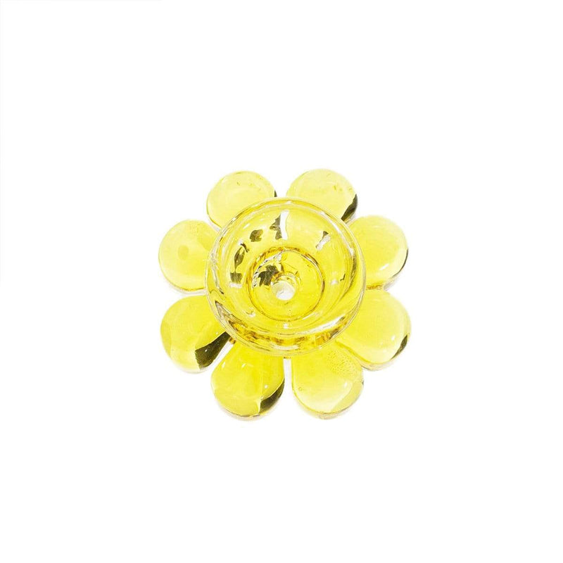 Biohazard Inc 14mm Bowl Slide  Bowl 14mm Male- Yellow Flower