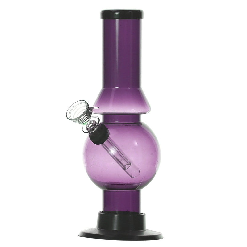 Biohazard Inc Acrylic Bong Acrylic Water Pipe 1.5"x8" w/ Glass Pull Bowl Slide