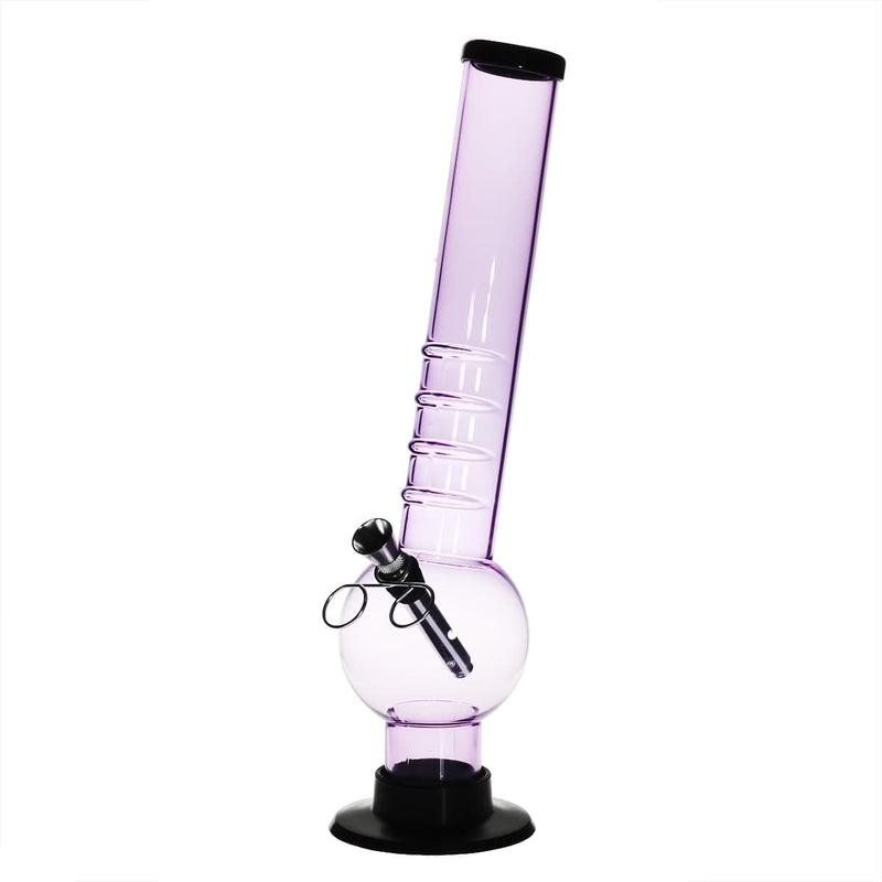 Biohazard Inc Acrylic Bong Acrylic Water Pipe 10" x 1.5" w/ Glass Pull Bowl Slide