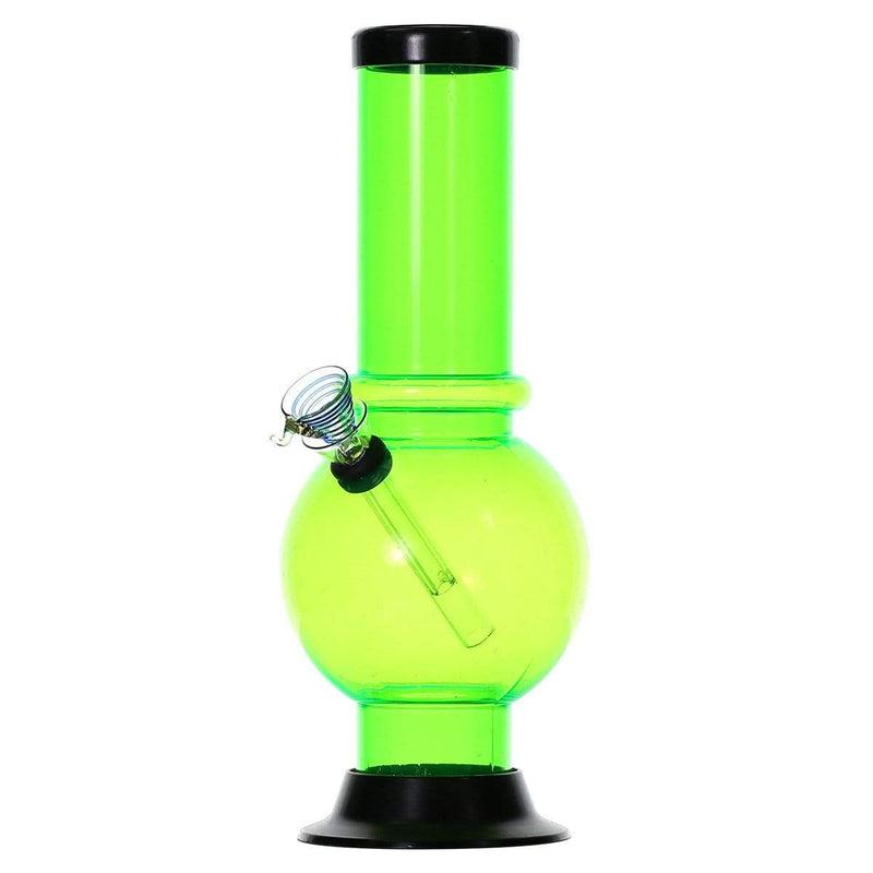 Biohazard Inc Acrylic Bong Acrylic Water Pipe 10" x 2" w/ Glass Pull Bowl Slide