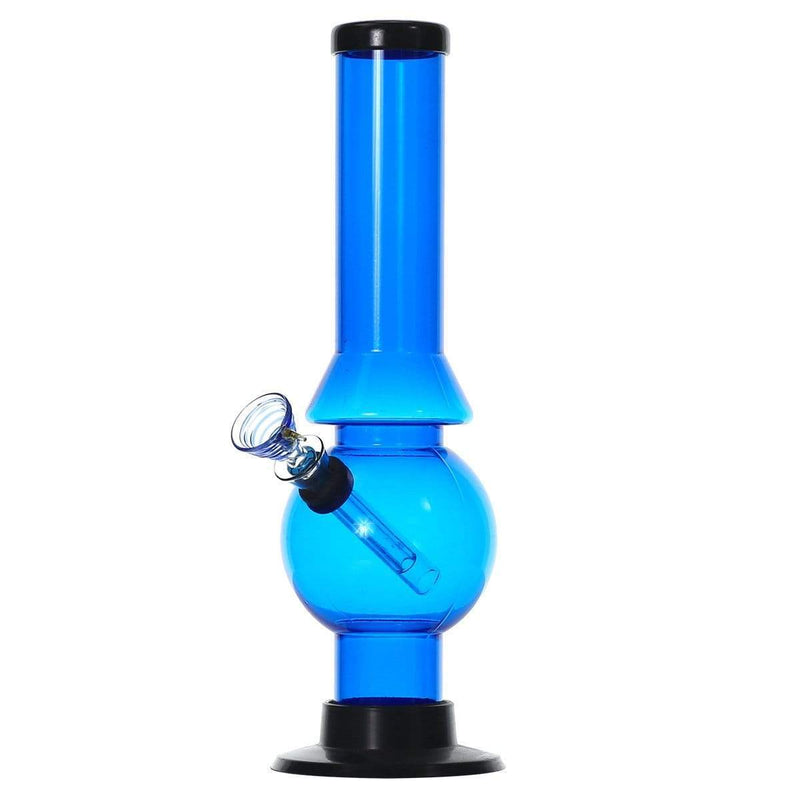 Biohazard Inc Acrylic Bong Acrylic Water Pipe 12" x 1.5" w/ Glass Pull Bowl Slide