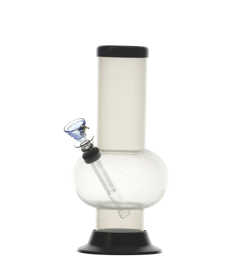 Biohazard Inc Acrylic Bong Acrylic Water Pipe 8" x 2" w/ Glass Pull Bowl Slide