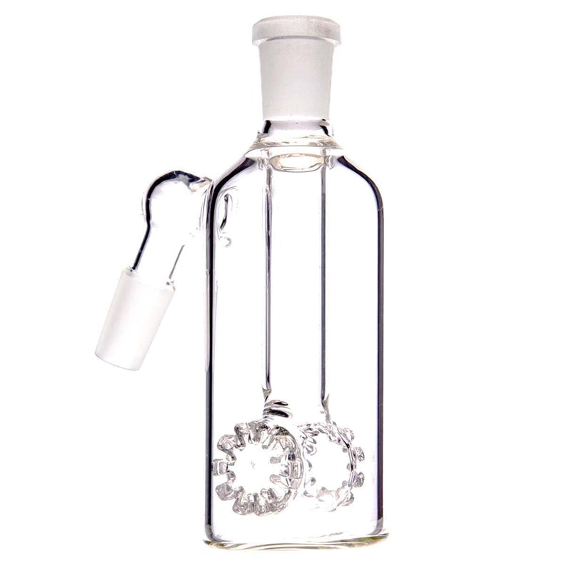 Biohazard Inc Ash Catcher Ash Catcher  Single Clear Diffused Male 14mm Female 14mm 45 Degree