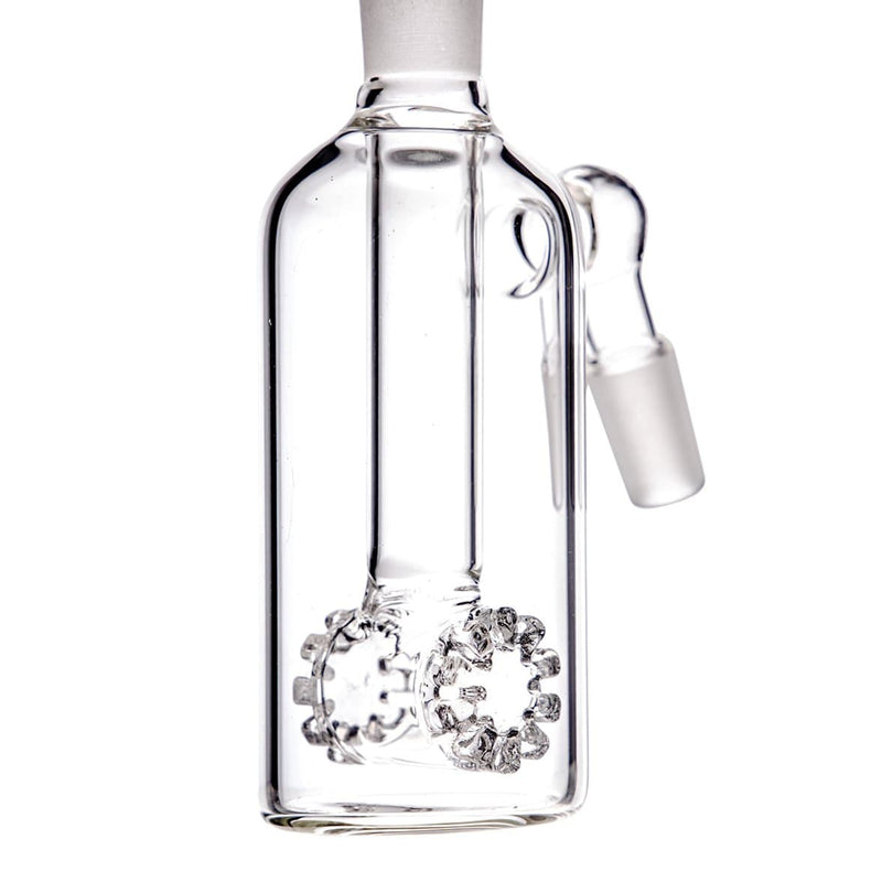 Biohazard Inc Ash Catcher Ash Catcher  Single Clear Diffused Male 14mm Female 14mm 45 Degree