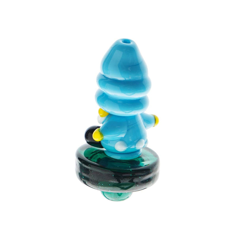 Biohazard Inc Carb Cap Glass Carb Cap Gnome- Turquoise