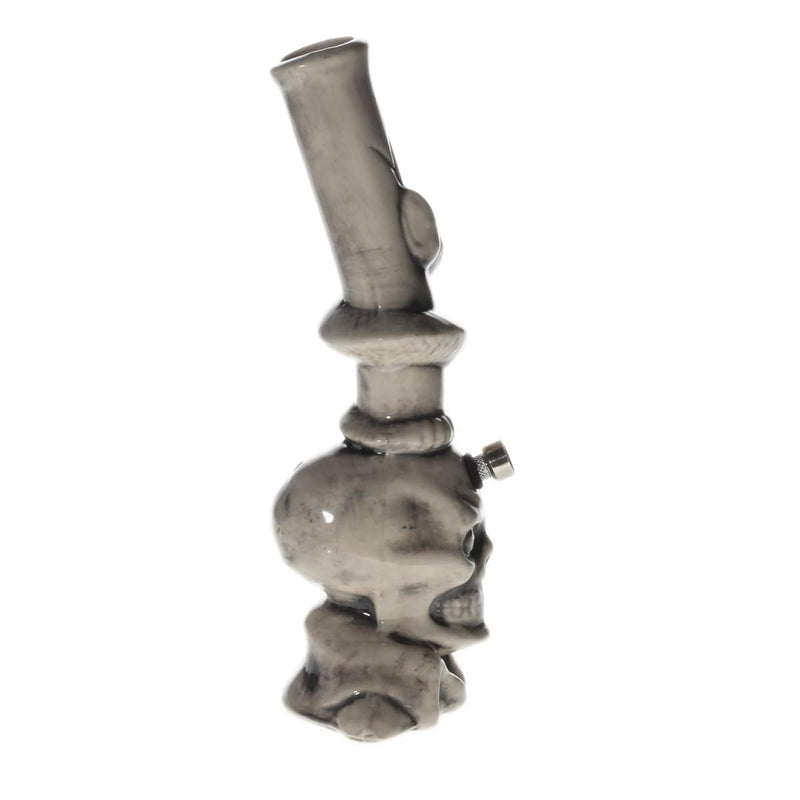 Biohazard Inc Ceramic Bong 11" Large Skull With Snake Ceramic Water Pipe