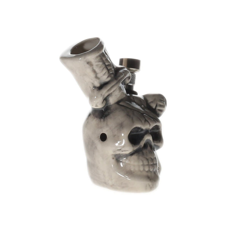 Biohazard Inc Ceramic Bong 4.5" Small Sword Through Skull Ceramic Water Pipe