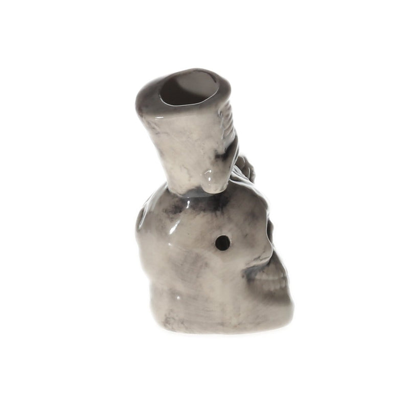 Biohazard Inc Ceramic Bong 4.5" Small Sword Through Skull Ceramic Water Pipe