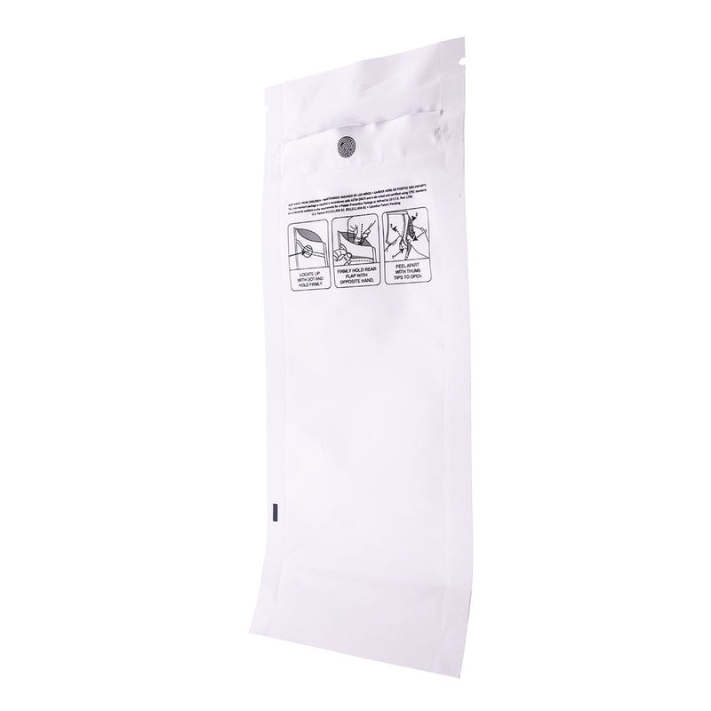 Biohazard Inc Child Resistant Mylar Bag White Vista Smell Proof Child Resistant Mylar Bag | 3" x 7.25" - 1,000 Count