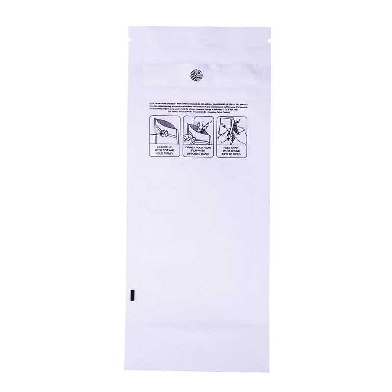 Biohazard Inc Child Resistant Mylar Bag White Vista Smell Proof Child Resistant Mylar Bag | 3" x 7.25" - 1,000 Count