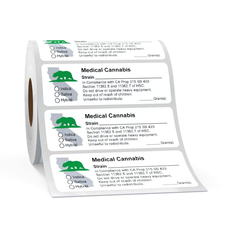 Biohazard Inc Compliance Labels California Compliant RX Label Bear Logo - 1000 Labels