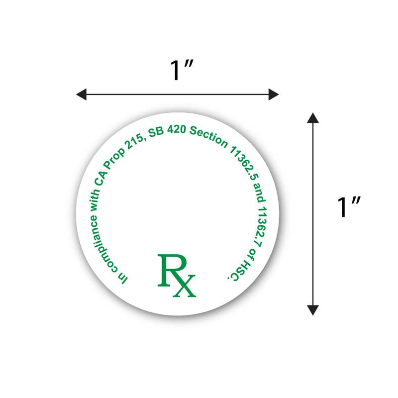 Biohazard Inc Compliance Labels California RX Label - Round 300 labels