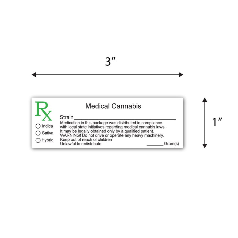 Biohazard Inc Compliance Labels Generic RX Label  - 1000 Labels