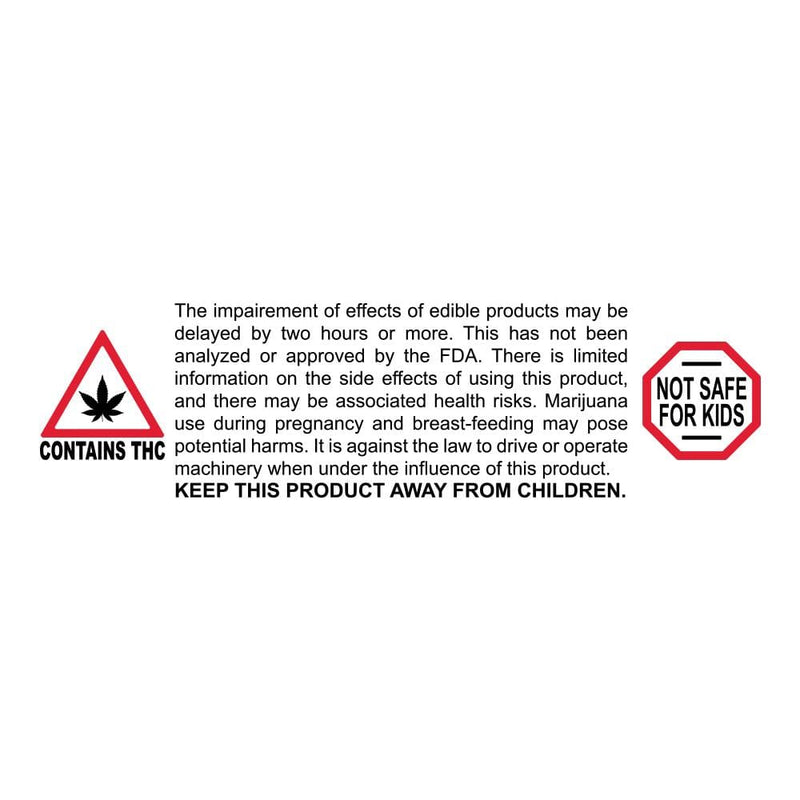 Biohazard Inc Compliance Labels Massachusetts Warning Edible Labels - 1,000 Count