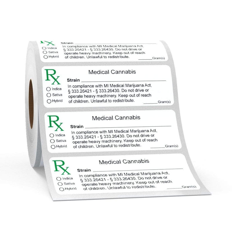 Biohazard Inc Compliance Labels Michigan RX Medical Compliant Label - 1000 Labels