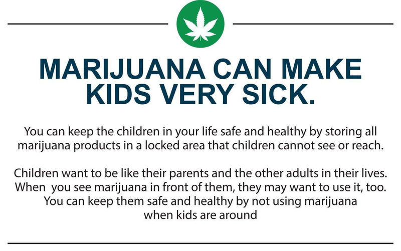 Biohazard Inc Compliance Labels Oregon Marijuana Children Safety Awareness Card - 1,000 Count