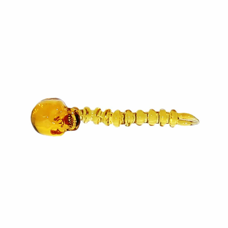 Biohazard Inc Dab Stick Tool Glass Skull Dabber - Amber