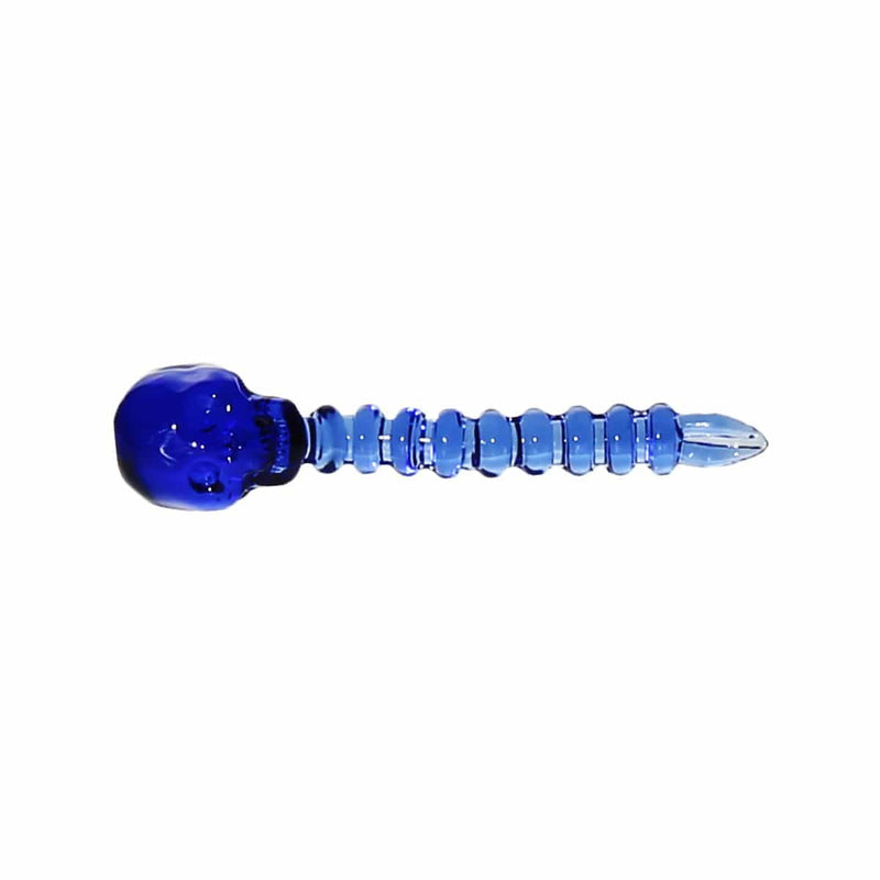 Biohazard Inc Dab Stick Tool Glass Skull Dabber - Blue