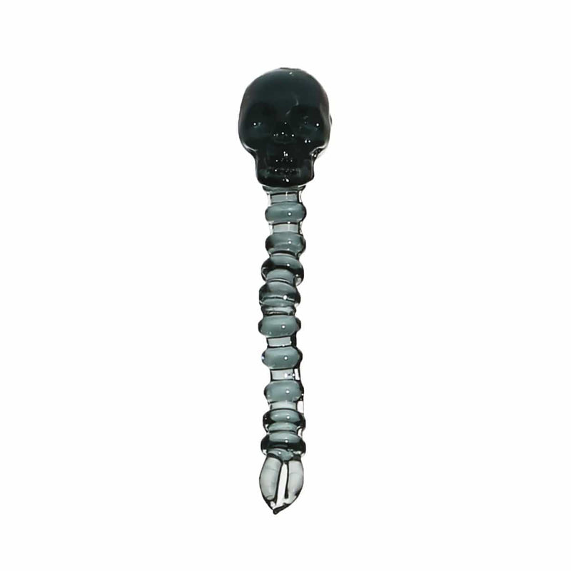 Biohazard Inc Dab Stick Tool Glass Skull Dabber - Gray