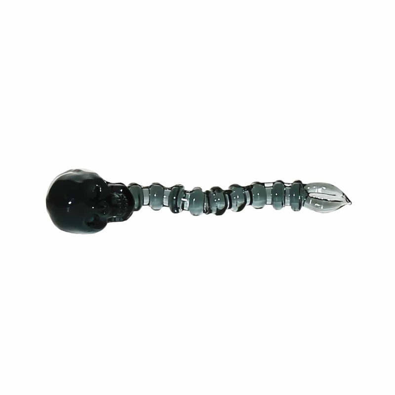 Biohazard Inc Dab Stick Tool Glass Skull Dabber - Gray