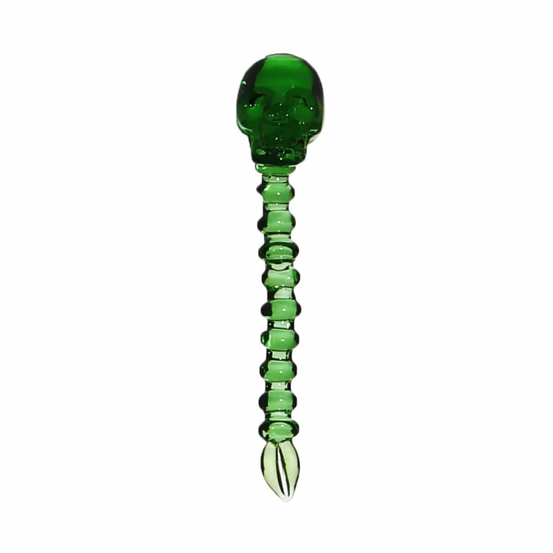 Biohazard Inc Dab Stick Tool Glass Skull Dabber - Green