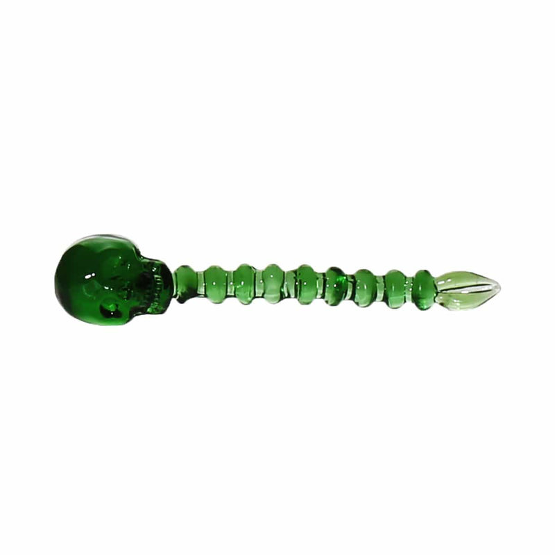 Biohazard Inc Dab Stick Tool Glass Skull Dabber - Green