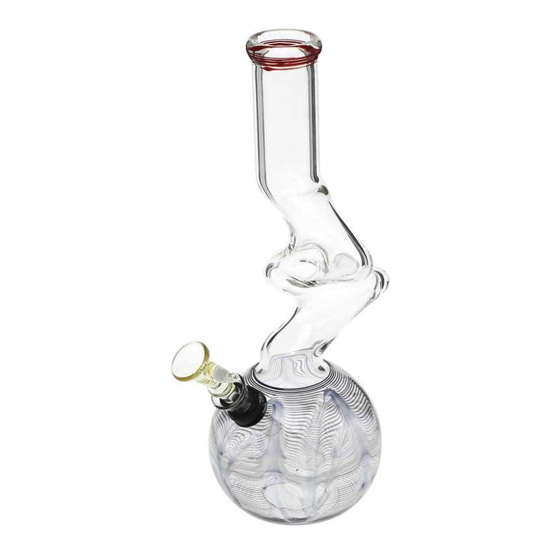 Biohazard Inc Glass Bong 10" 32mm Two Elbow Water Pipe w/ Slide - Black Rake