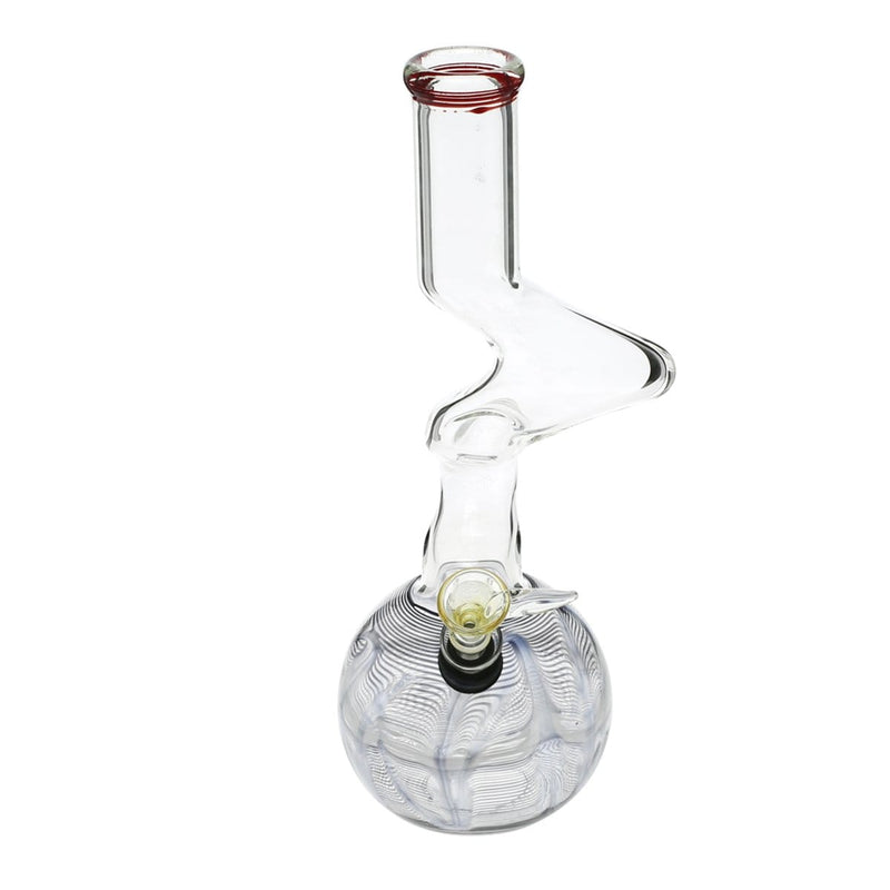 Biohazard Inc Glass Bong 10" 32mm Two Elbow Water Pipe w/ Slide - Black Rake