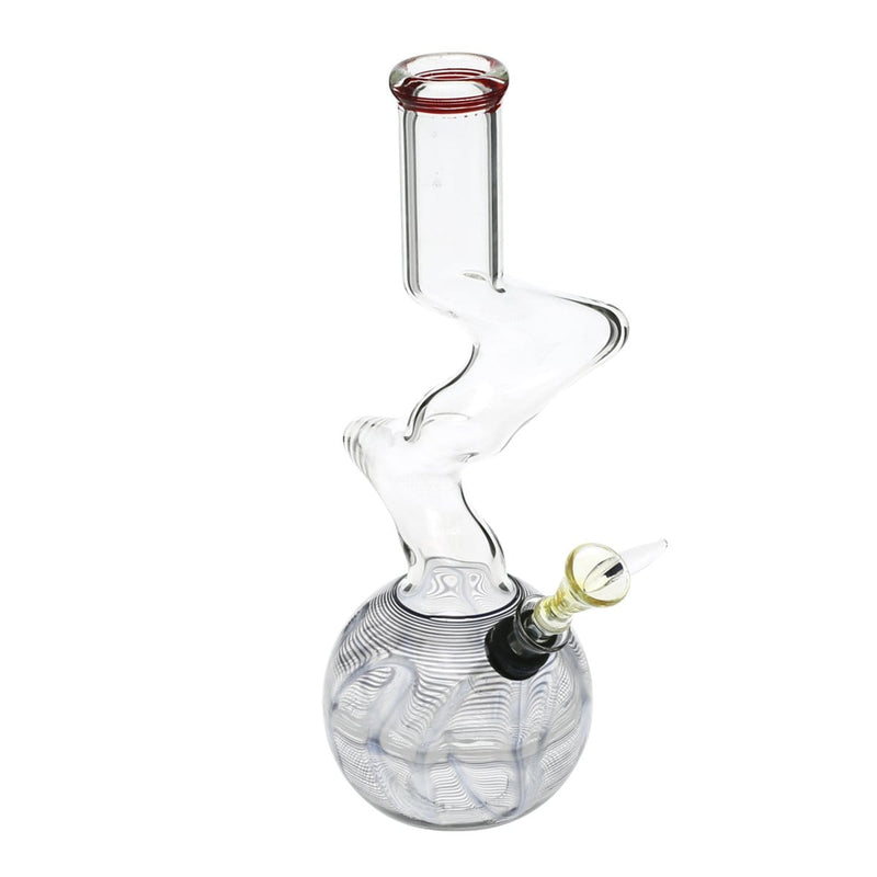 Biohazard Inc Glass Bong 10" 32mm Two Elbow Water Pipe w/ Slide - Black Rake