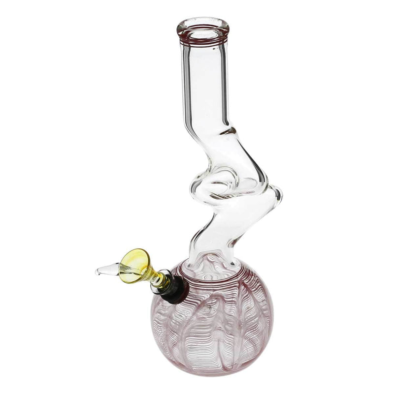 Biohazard Inc Glass Bong 10" 32mm Two Elbow Water Pipe w/ Slide - Red Rake