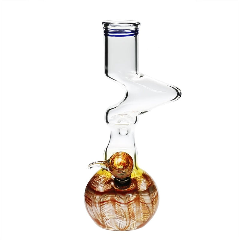 Biohazard Inc Glass Bong 10" 44mm Two Elbow Water Pipe w/ Slide -  Orange Rake