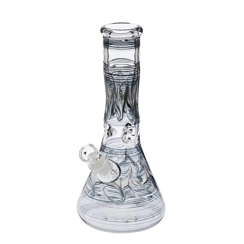 Biohazard Inc Glass Bong 10" Beaker Water Pipe - Black Rake