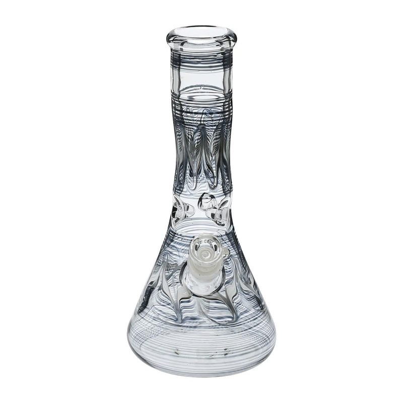 Biohazard Inc Glass Bong 10" Beaker Water Pipe - Black Rake