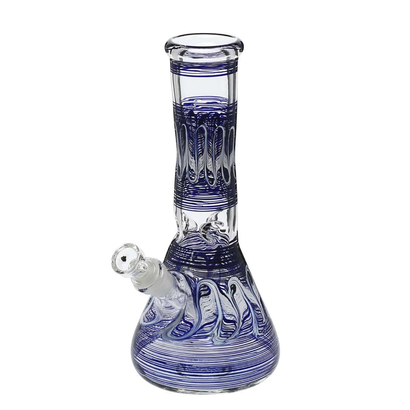 Biohazard Inc Glass Bong 10" Beaker Water Pipe - Blue Rake