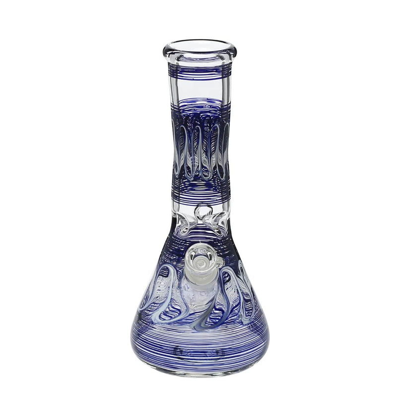 Biohazard Inc Glass Bong 10" Beaker Water Pipe - Blue Rake