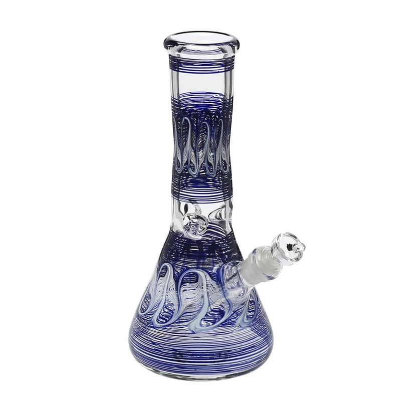 Biohazard Inc Glass Bong 10" Beaker Water Pipe - Blue Rake