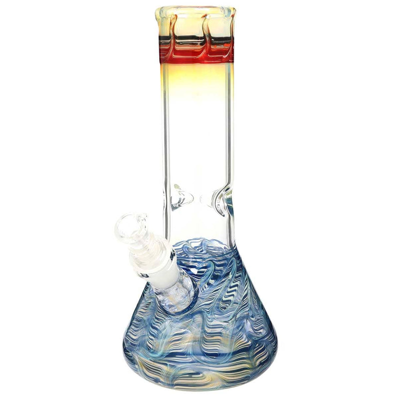 Biohazard Inc Glass Bong 10" Beaker Water Pipe - Flame Top