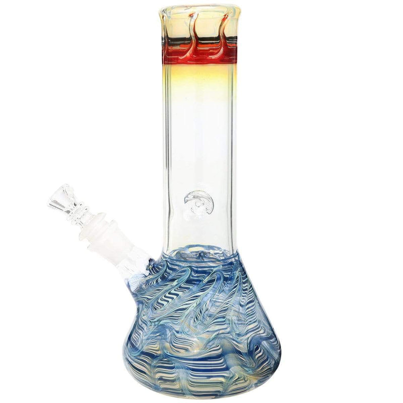 Biohazard Inc Glass Bong 10" Beaker Water Pipe - Flame Top