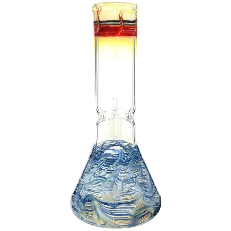 Biohazard Inc Glass Bong 10" Beaker Water Pipe - Flame Top