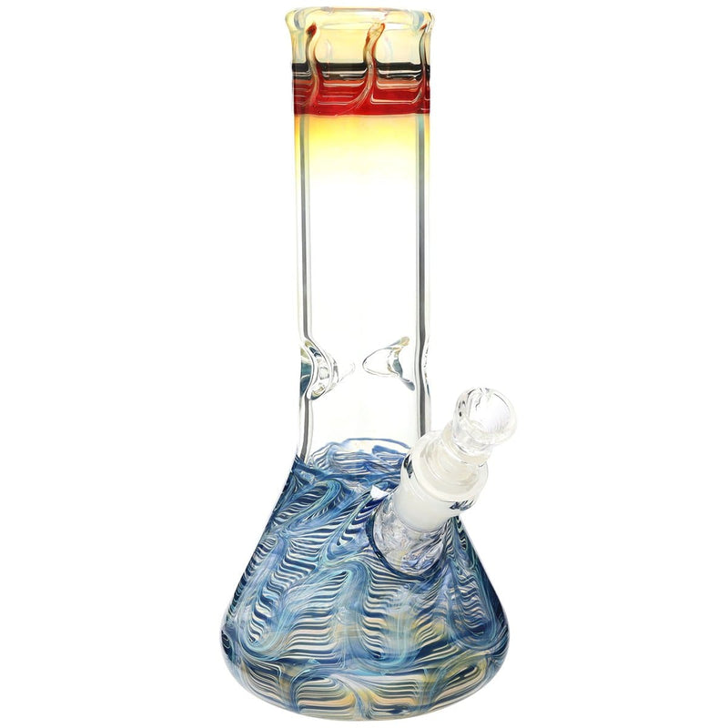 Biohazard Inc Glass Bong 10" Beaker Water Pipe - Flame Top