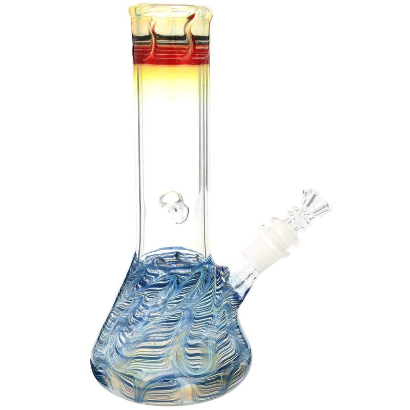 Biohazard Inc Glass Bong 10" Beaker Water Pipe - Flame Top