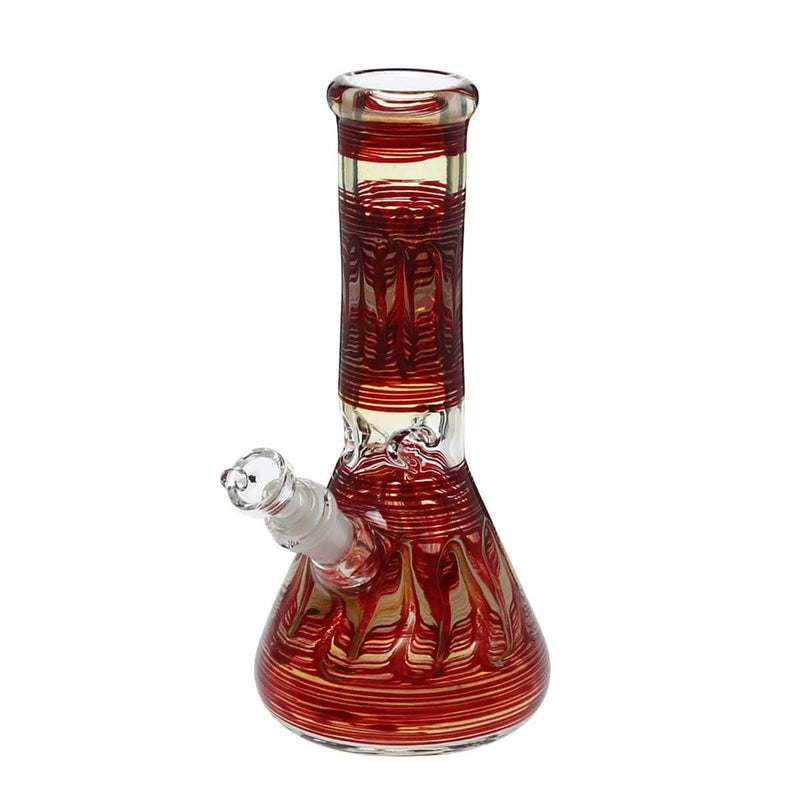 Biohazard Inc Glass Bong 10" Beaker Water Pipe - Red Rake